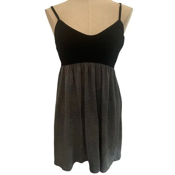 Target | Dresses | Small Target Womens Black Gray Jersey Knit Sundress Short  Padded Bra | Poshmark